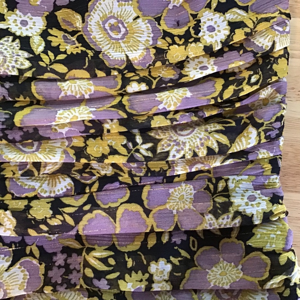 Zara Floral Metallic Ruched One Shoulder Mini Dress Size XS - Picture 9 of 13